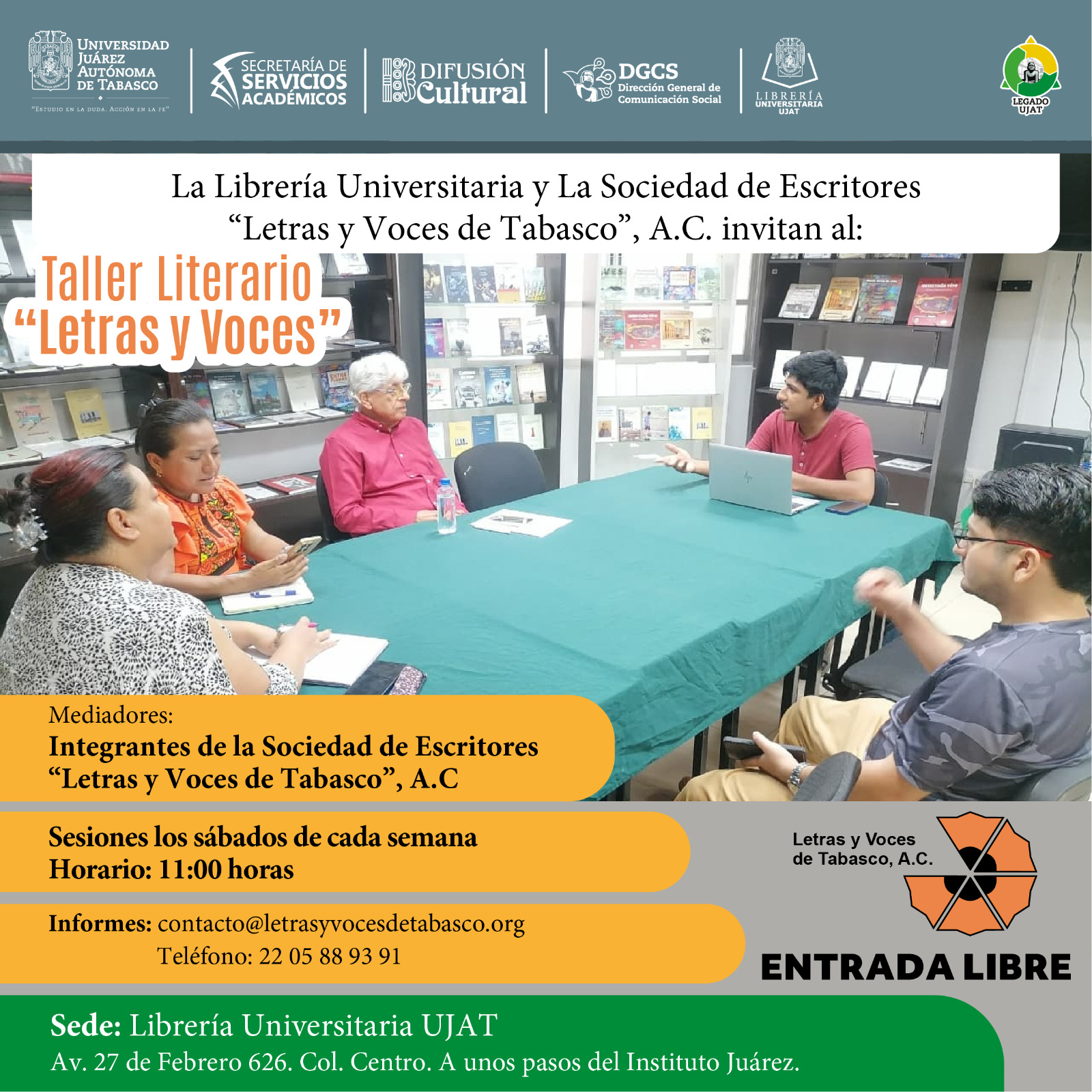 Cartel Oficial Clase 1: Taller Literario LVT-UJAT